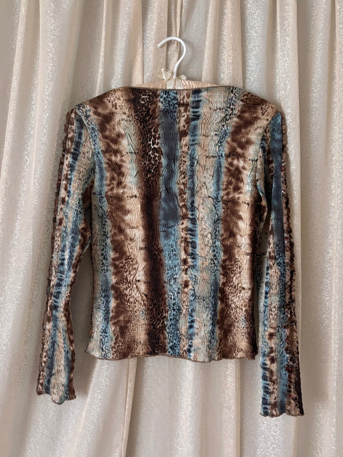 Alberto Makali floral leopard funky beaded top