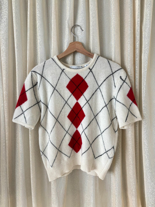 80s wool and angora argyle sweater