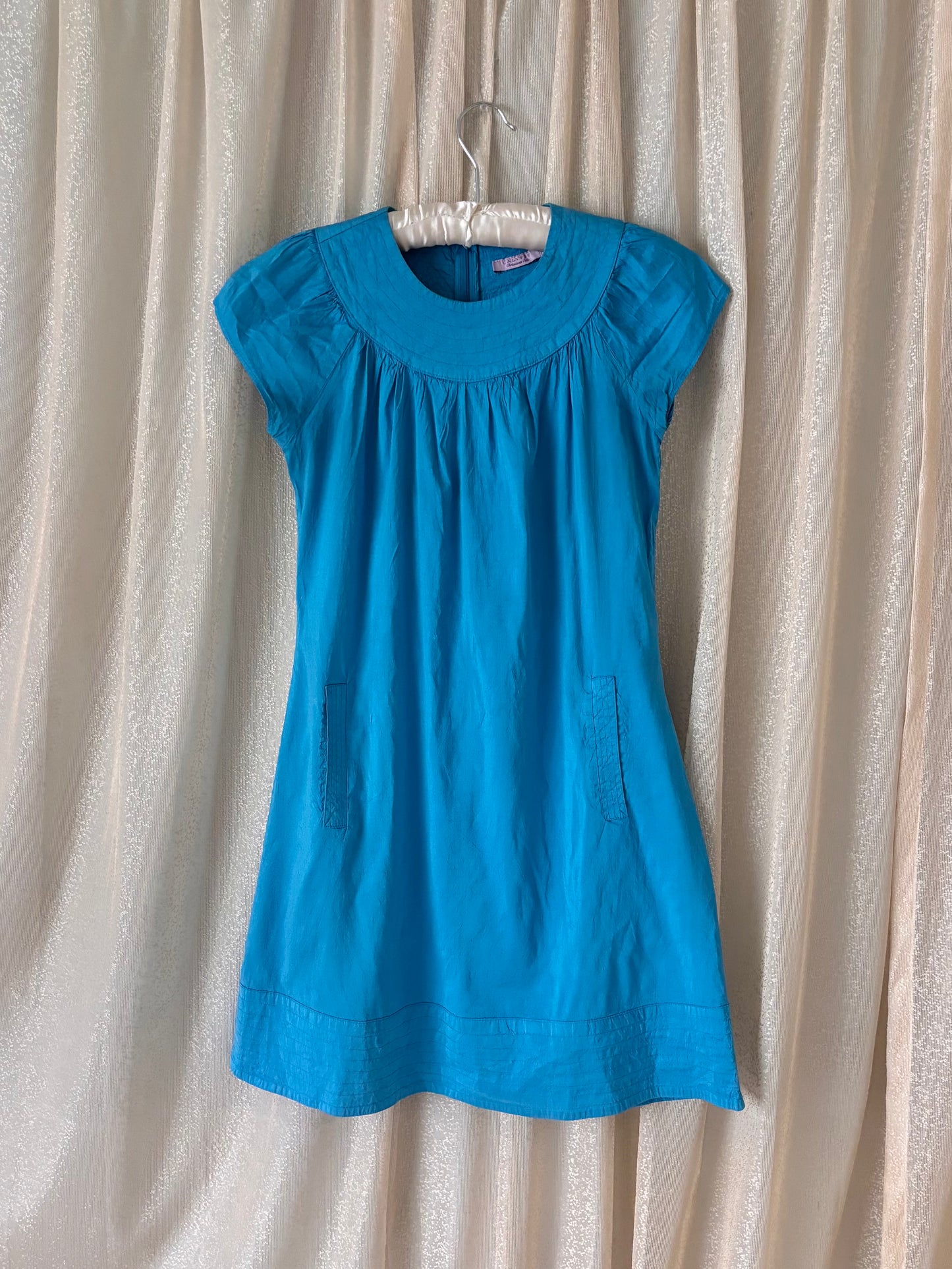 Silk turquoise mini dress