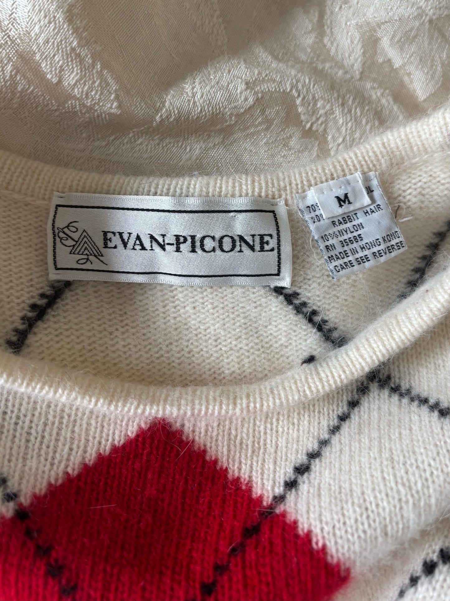 80s wool and angora argyle sweater