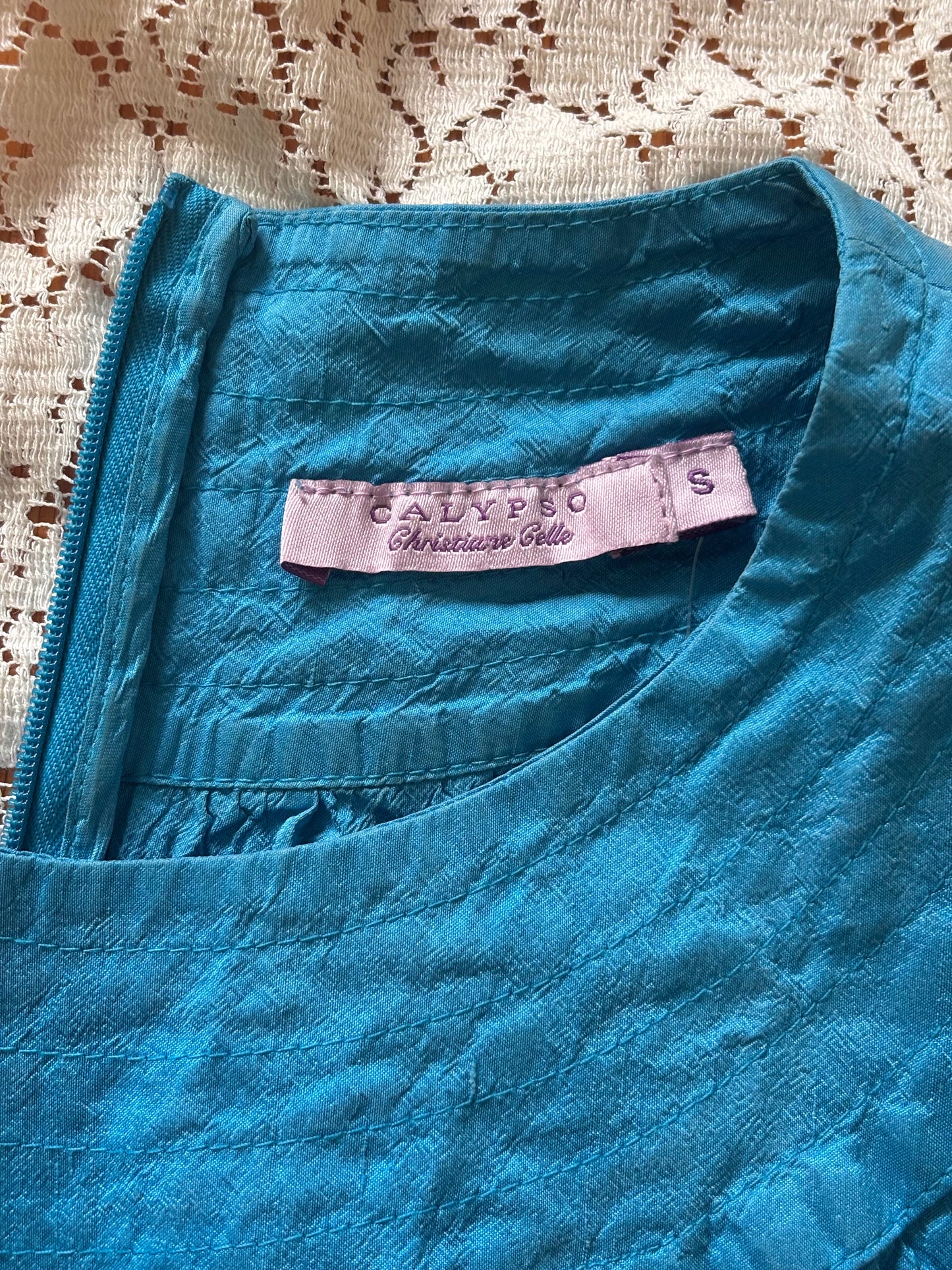 Silk turquoise mini dress