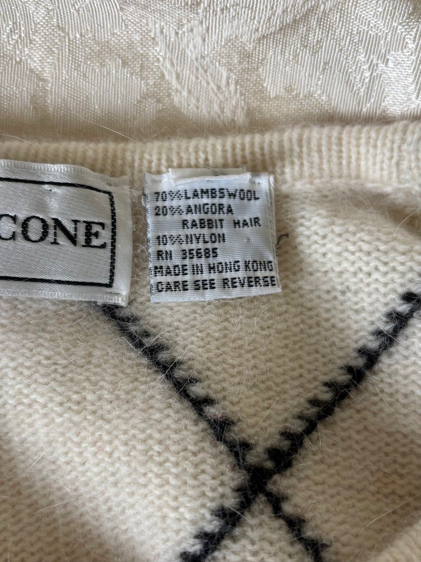 80s wool and angora argyle sweater