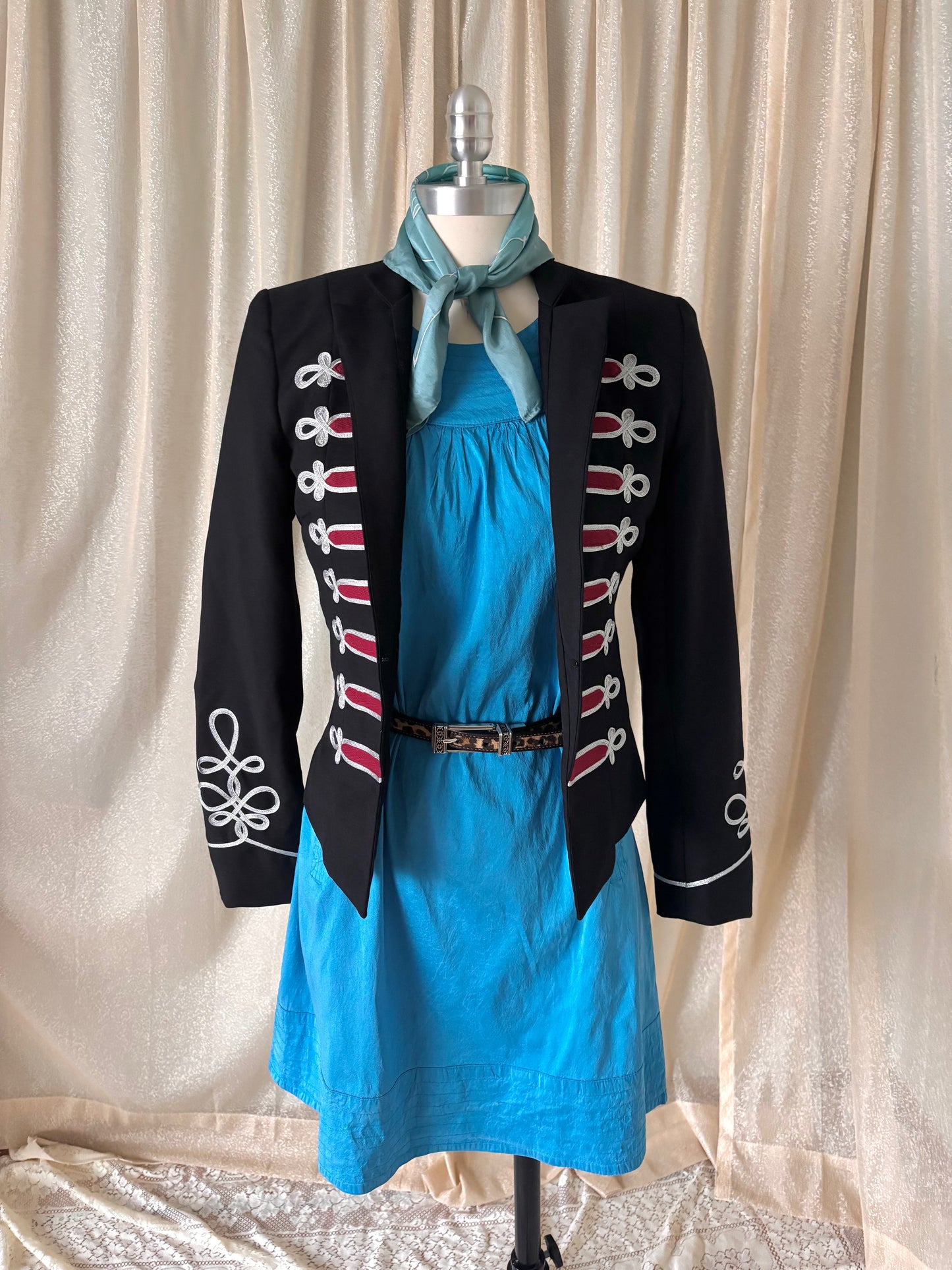 Silk turquoise mini dress