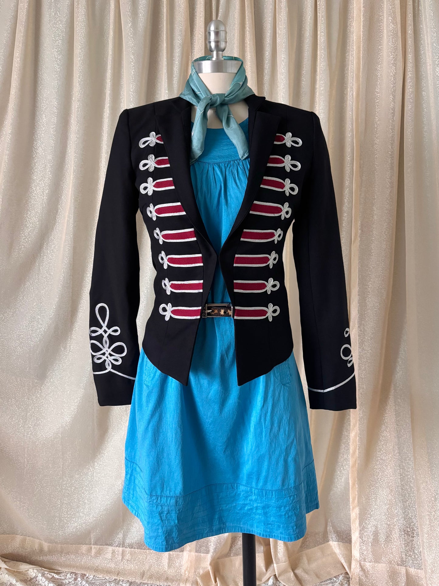 Silk turquoise mini dress