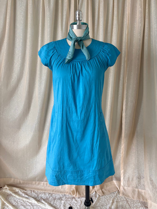 Silk turquoise mini dress