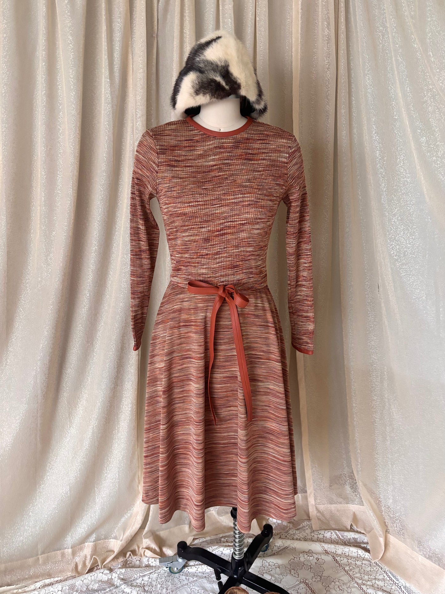 70s space-dyed knit dress