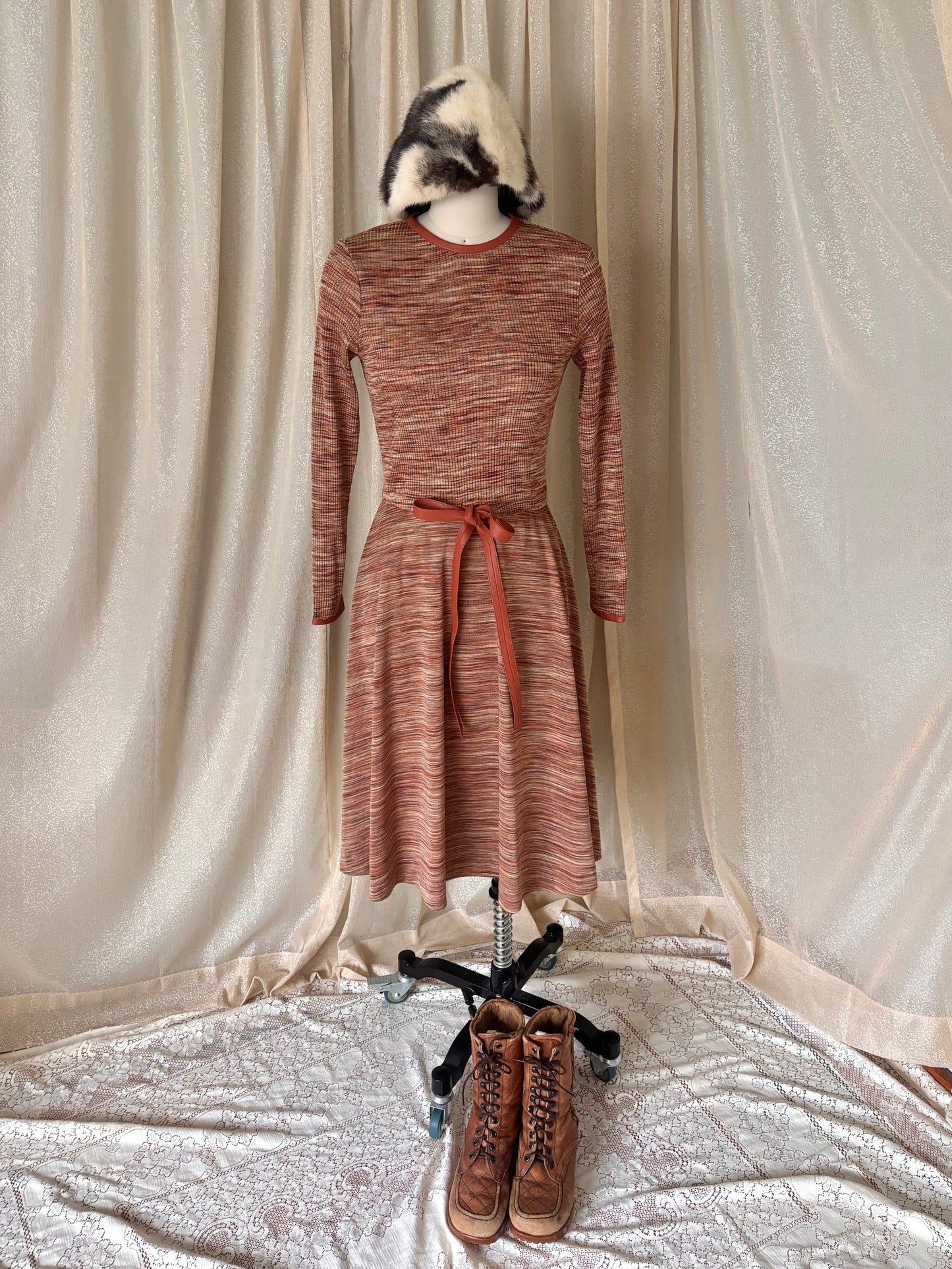 70s space-dyed knit dress