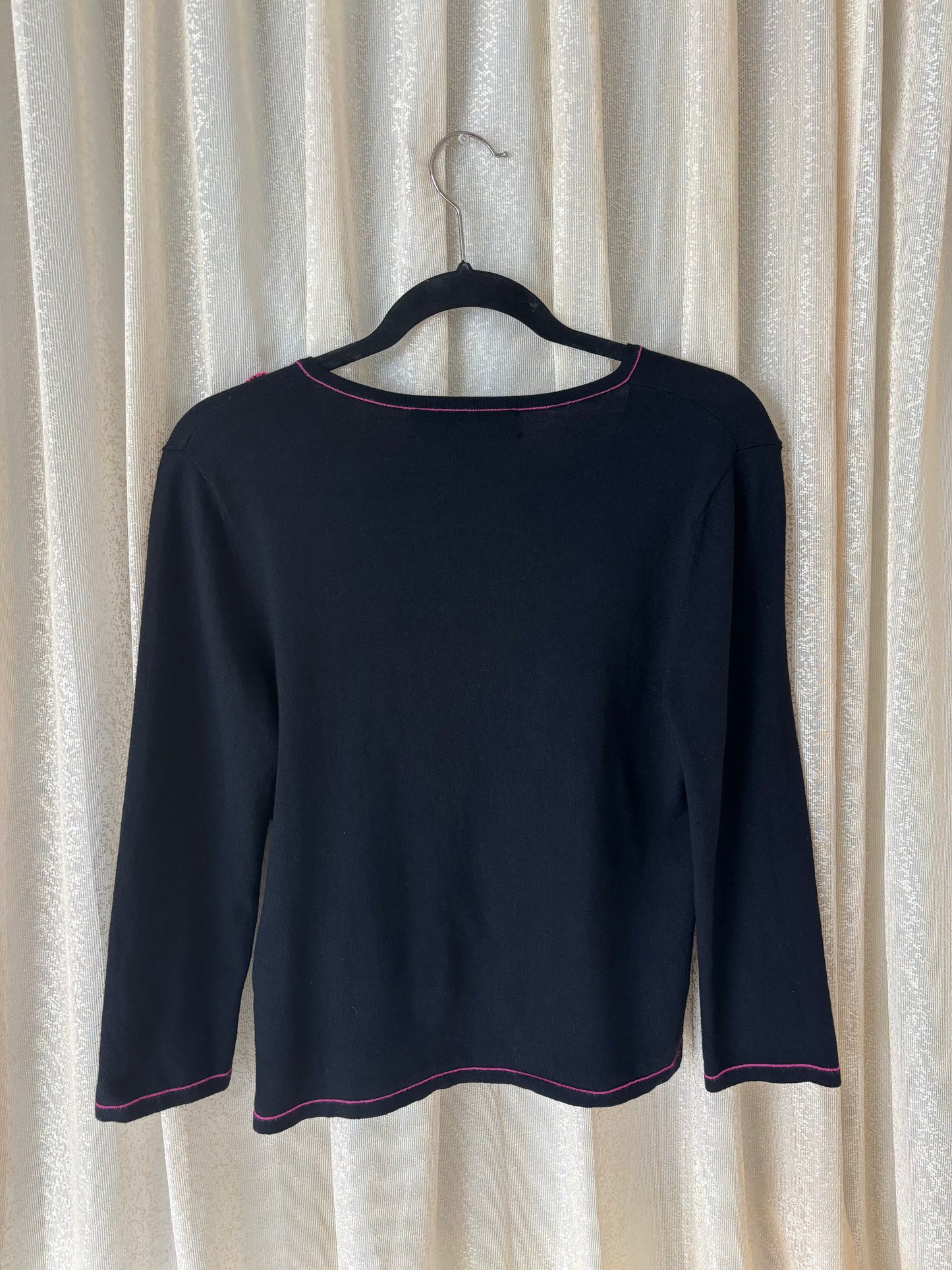 90s contrast rose sweater