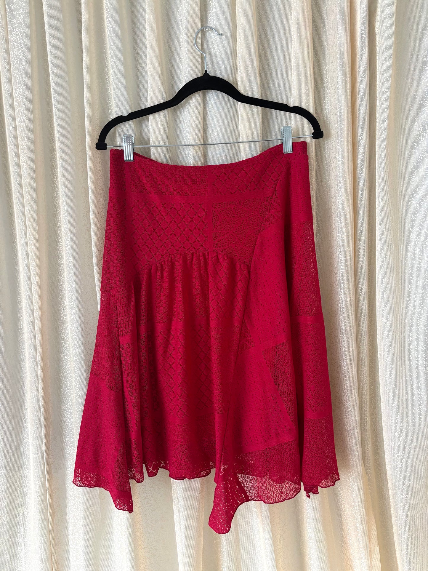 Asymmetrical lace patchwork skirt