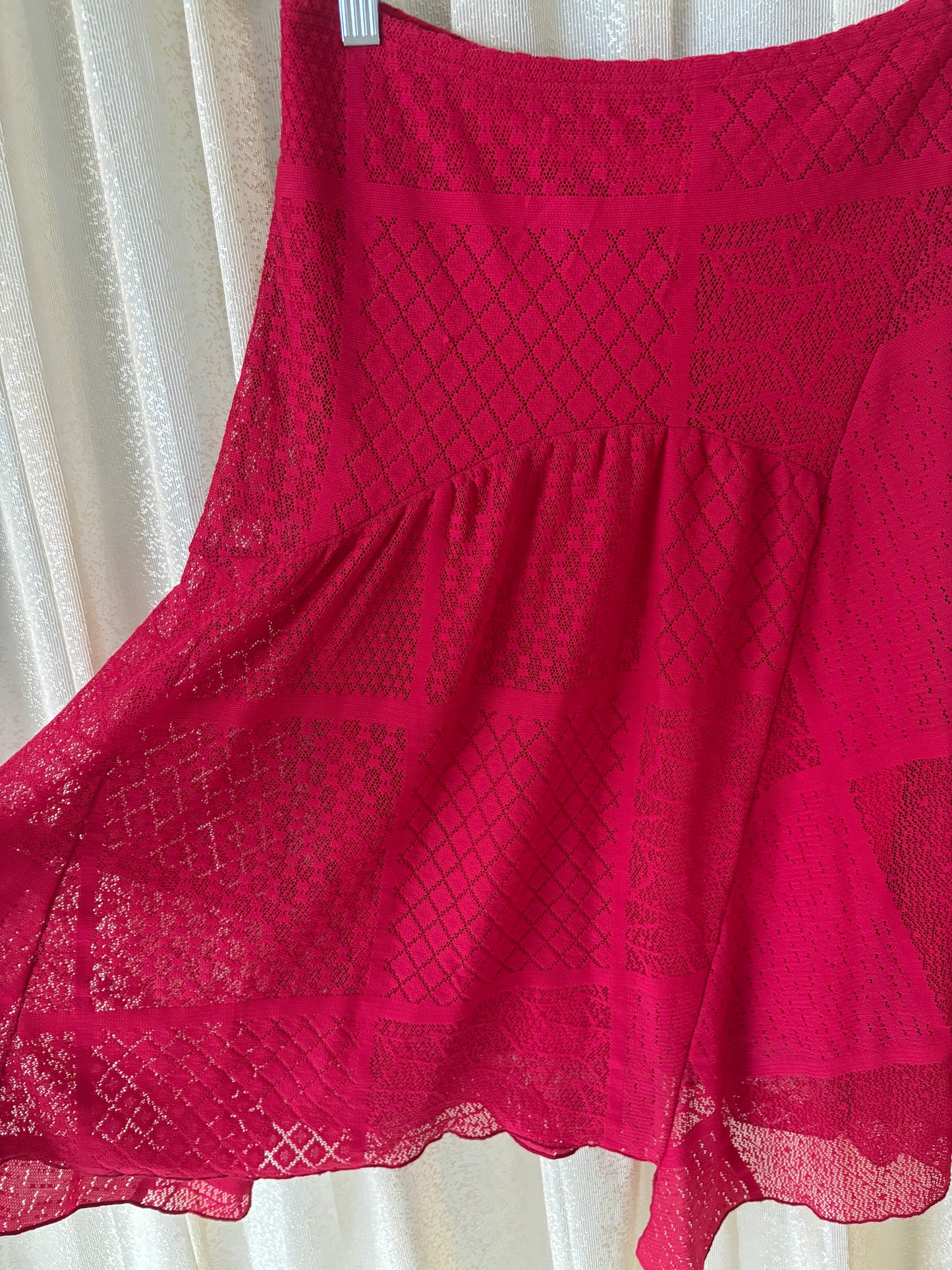 Asymmetrical lace patchwork skirt