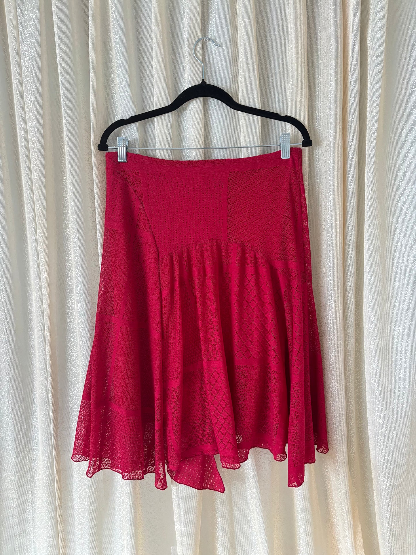 Asymmetrical lace patchwork skirt