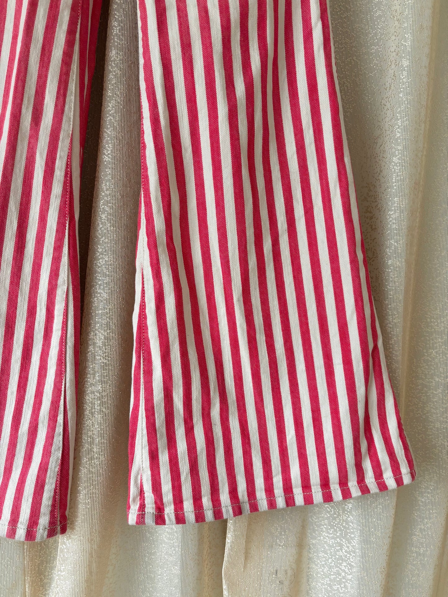 Red striped cotton Wrangler Wanderer flares