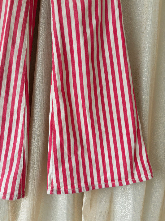 Red striped cotton Wrangler Wanderer flares