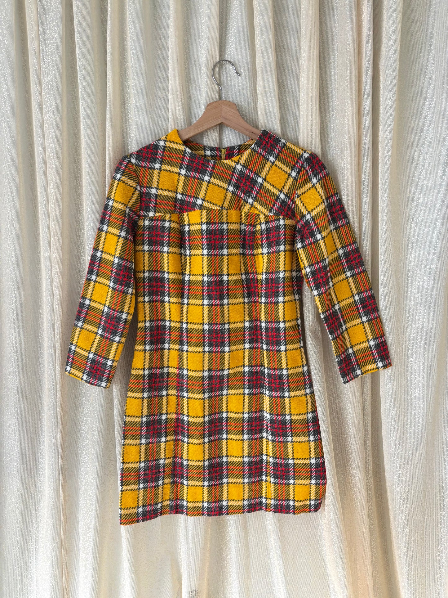 70s handmade wool shift dress