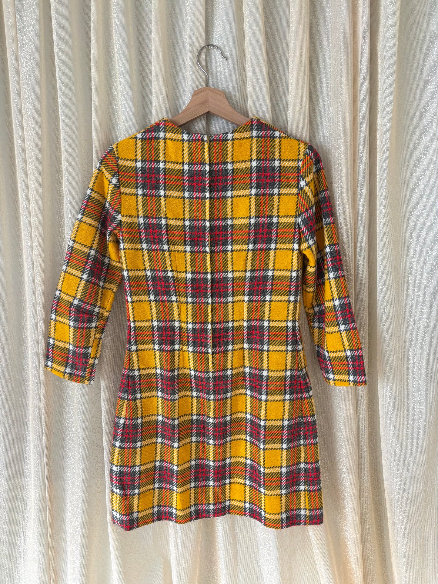 70s handmade wool shift dress