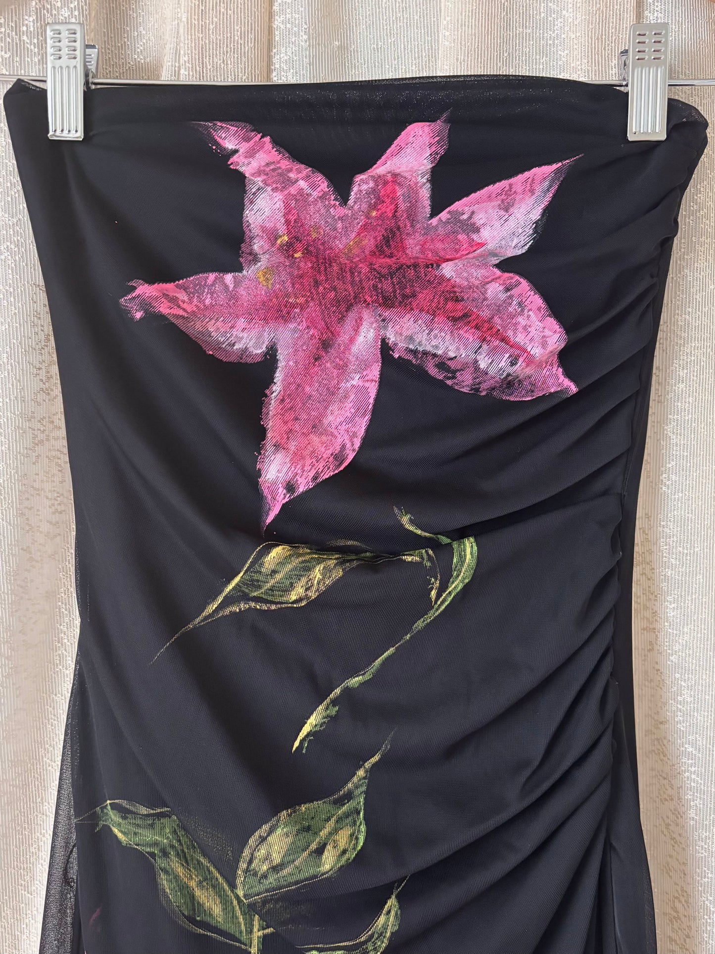 90s/00s strapless floral jumpsuit