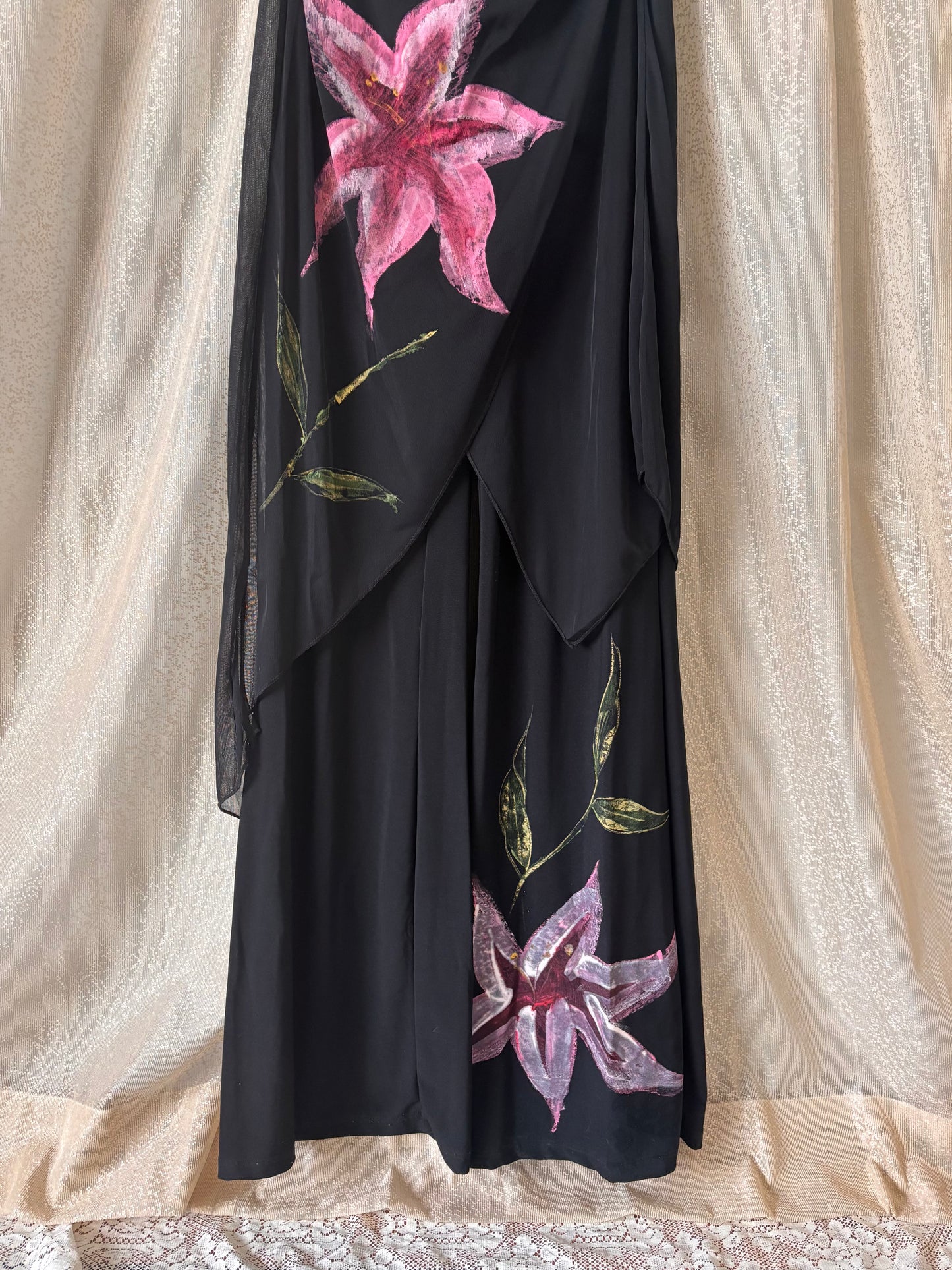 90s/00s strapless floral jumpsuit