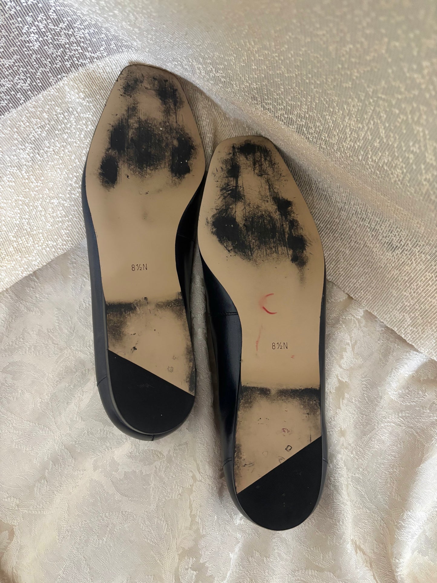 Navy woven leather loafers