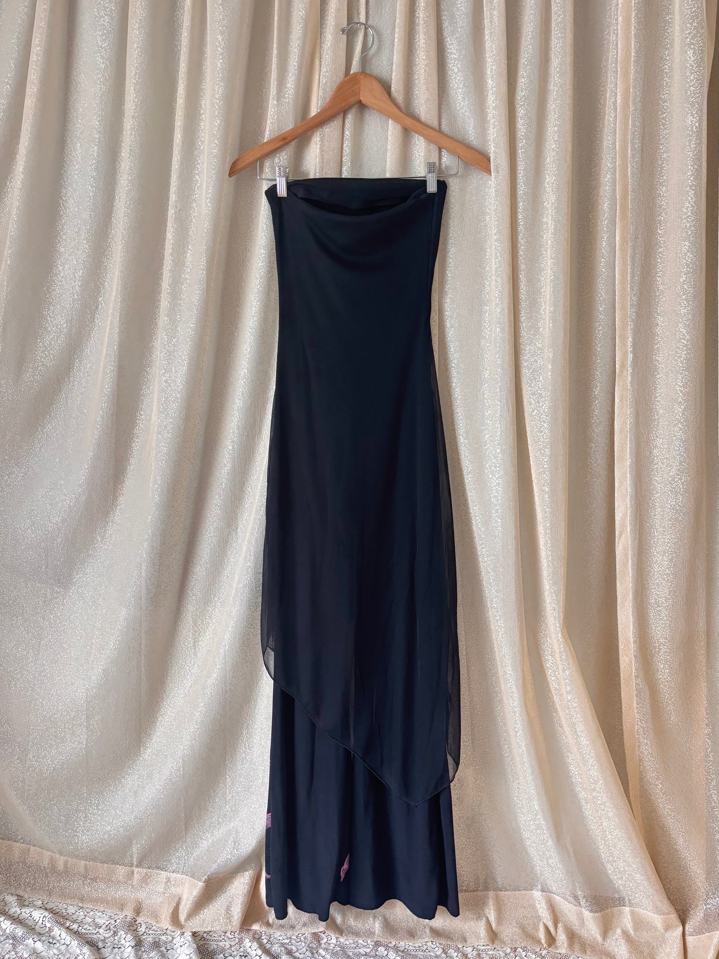 90s/00s strapless floral jumpsuit