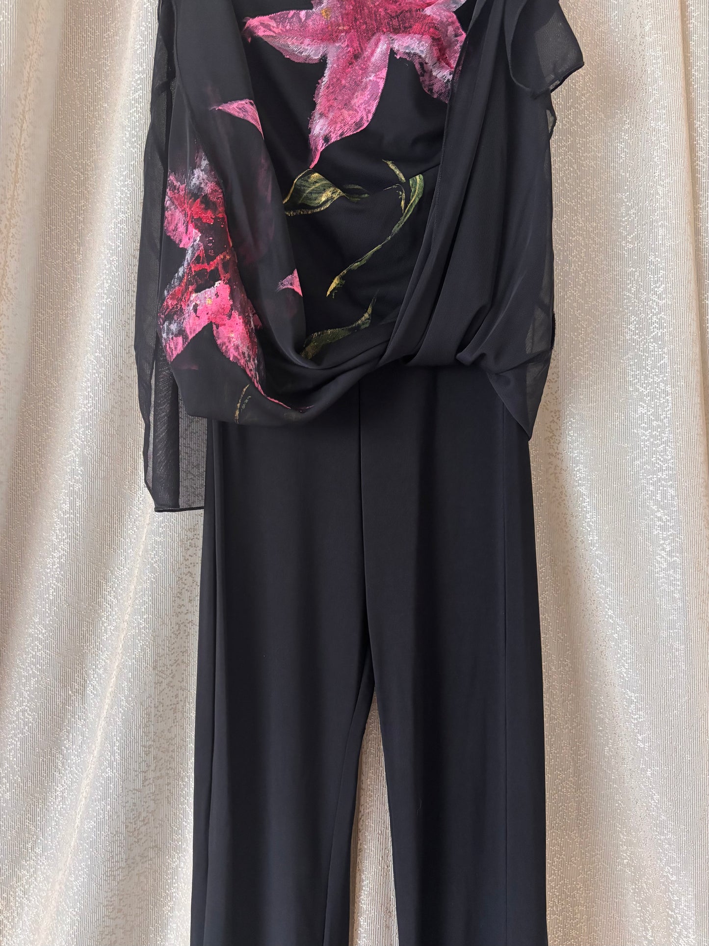 90s/00s strapless floral jumpsuit