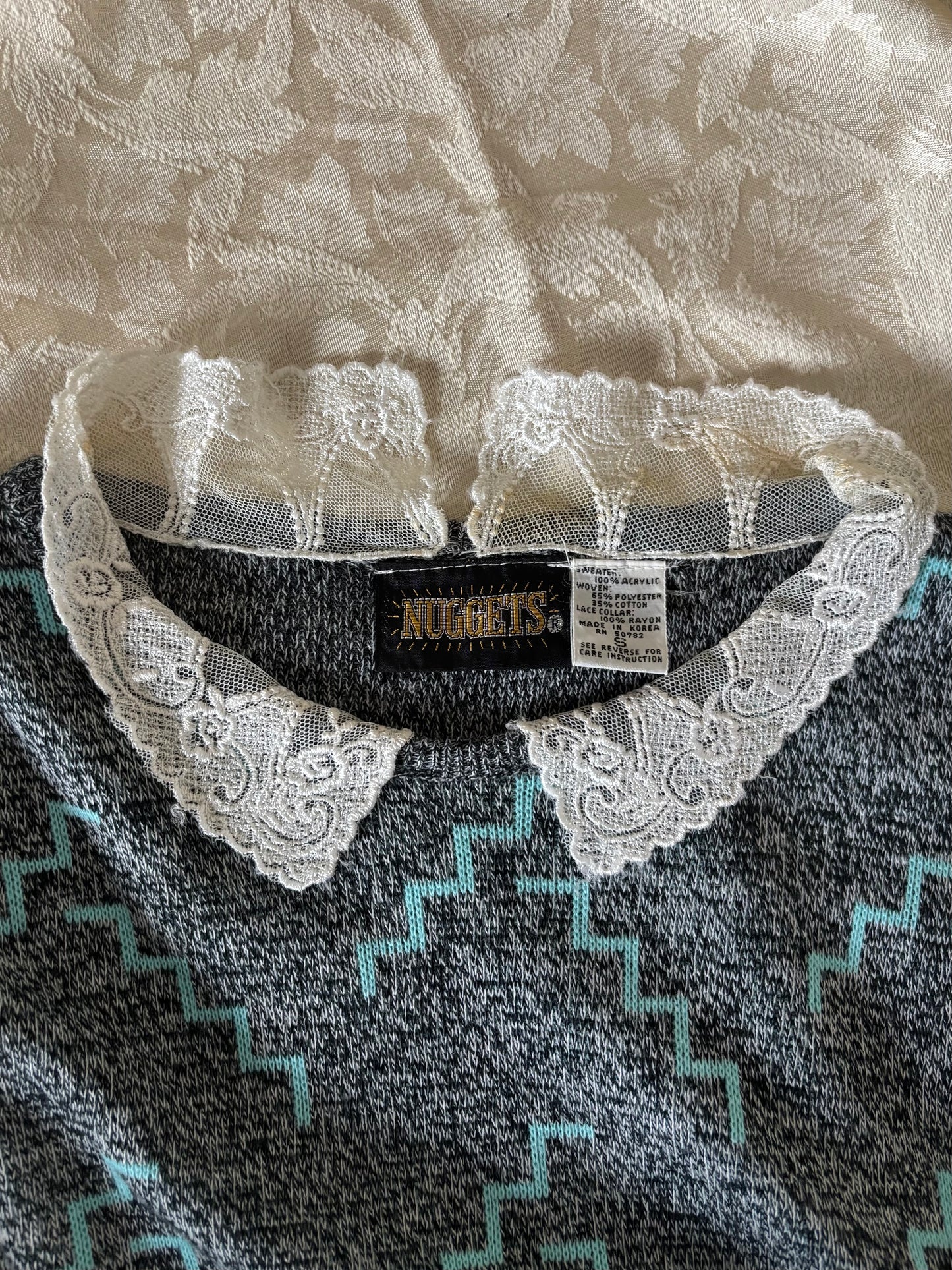 80s layered sweater blouse