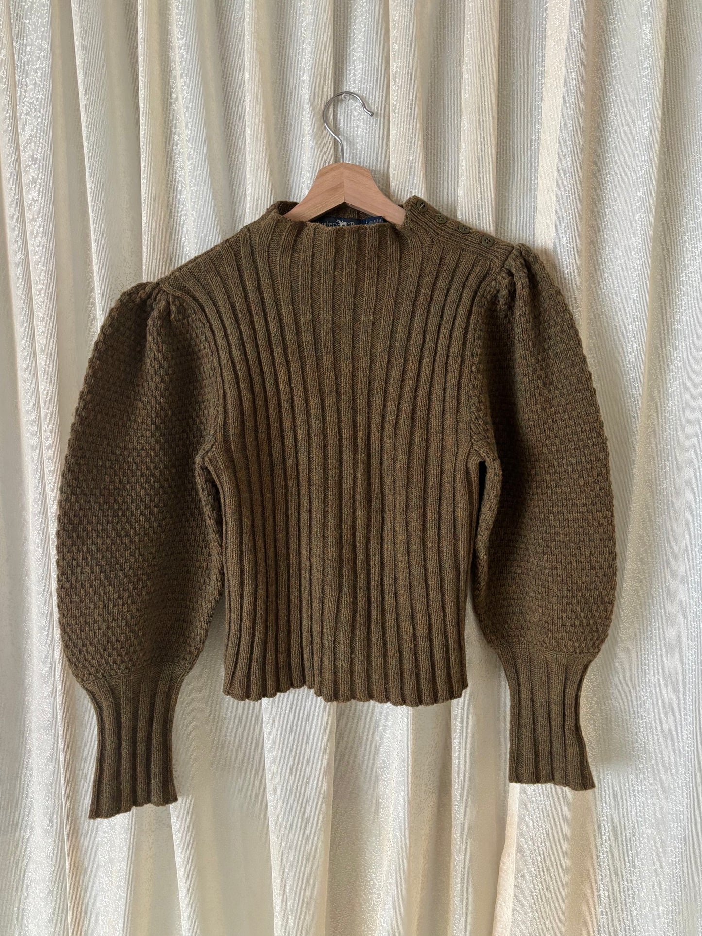 80s wool balloon-sleeve knit