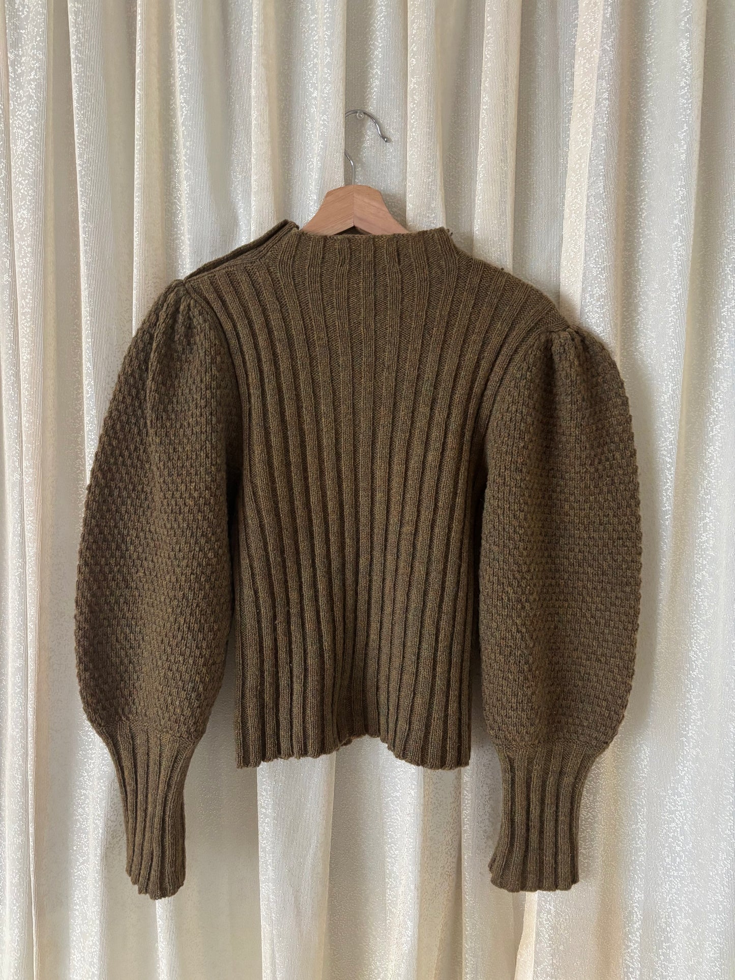80s wool balloon-sleeve knit