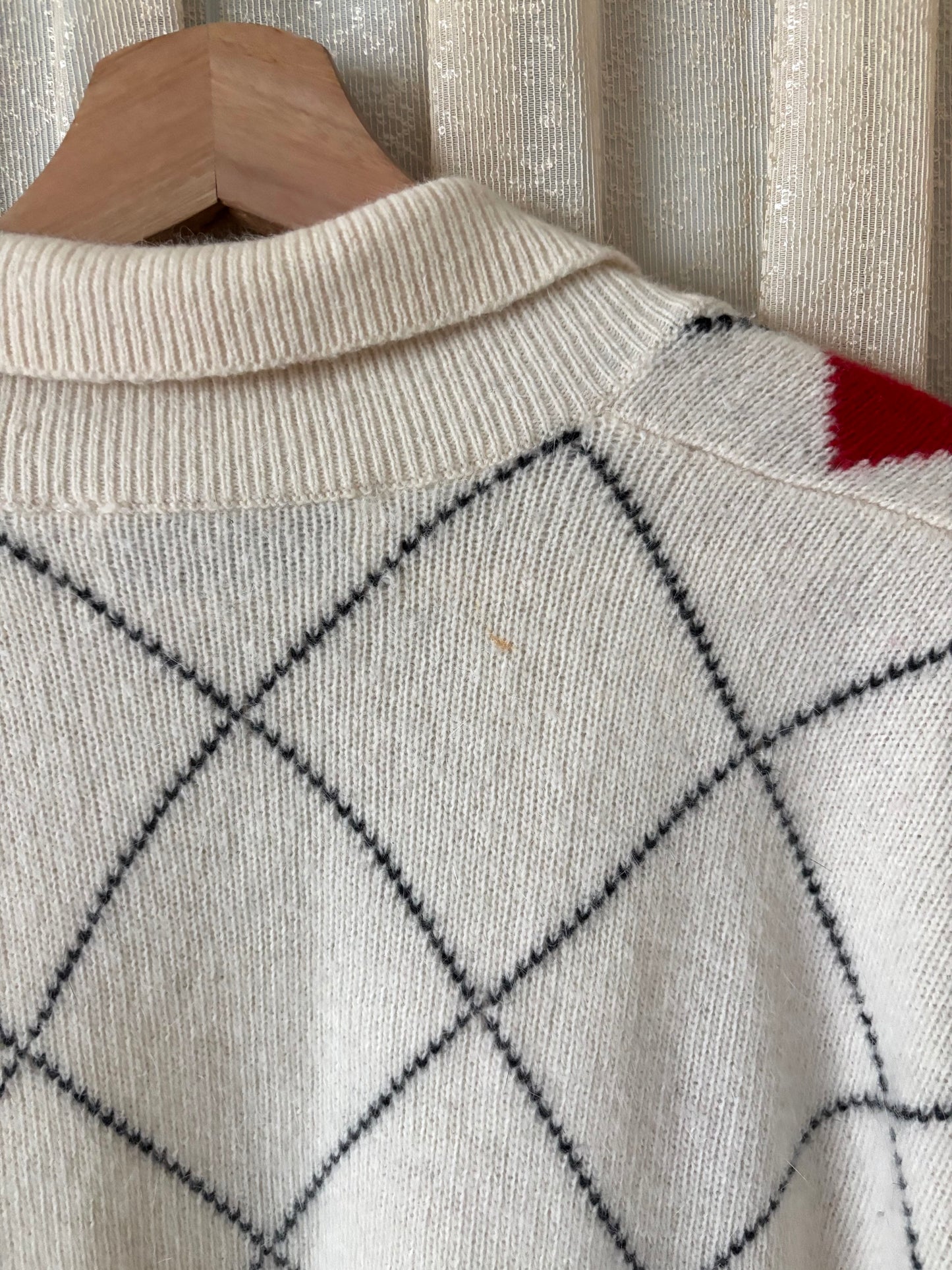 80s argyle collared cardigan