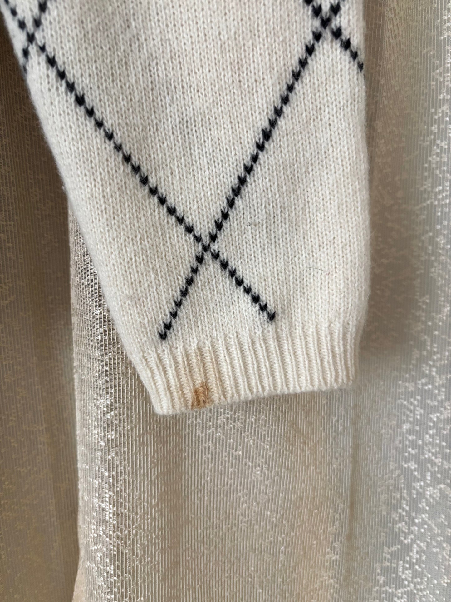 80s argyle collared cardigan