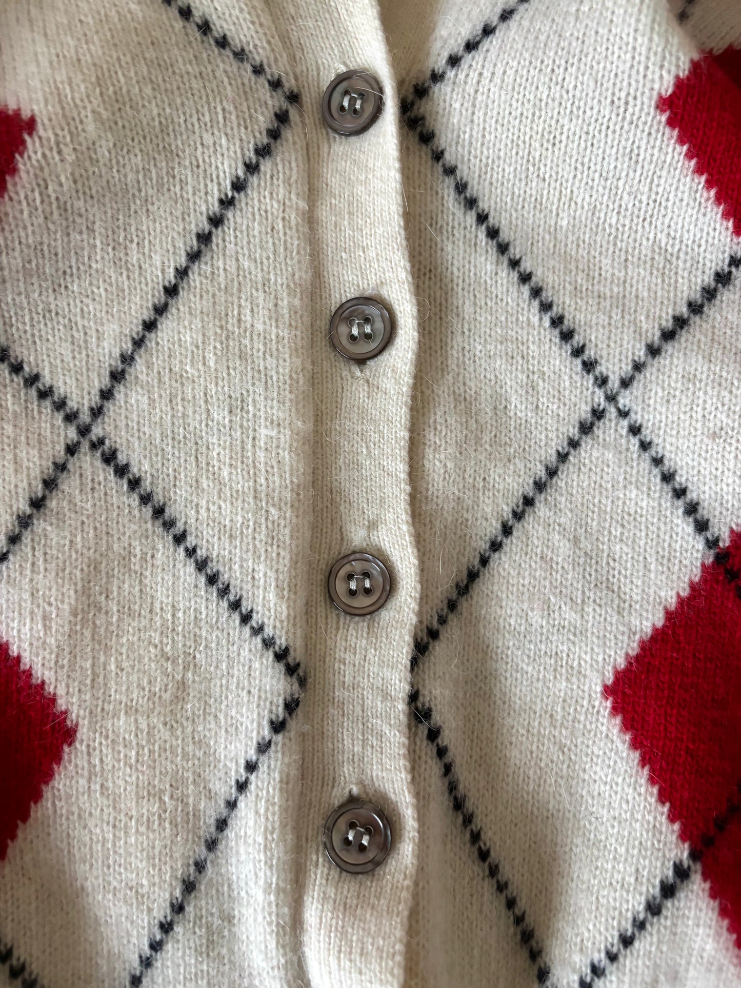 80s argyle collared cardigan