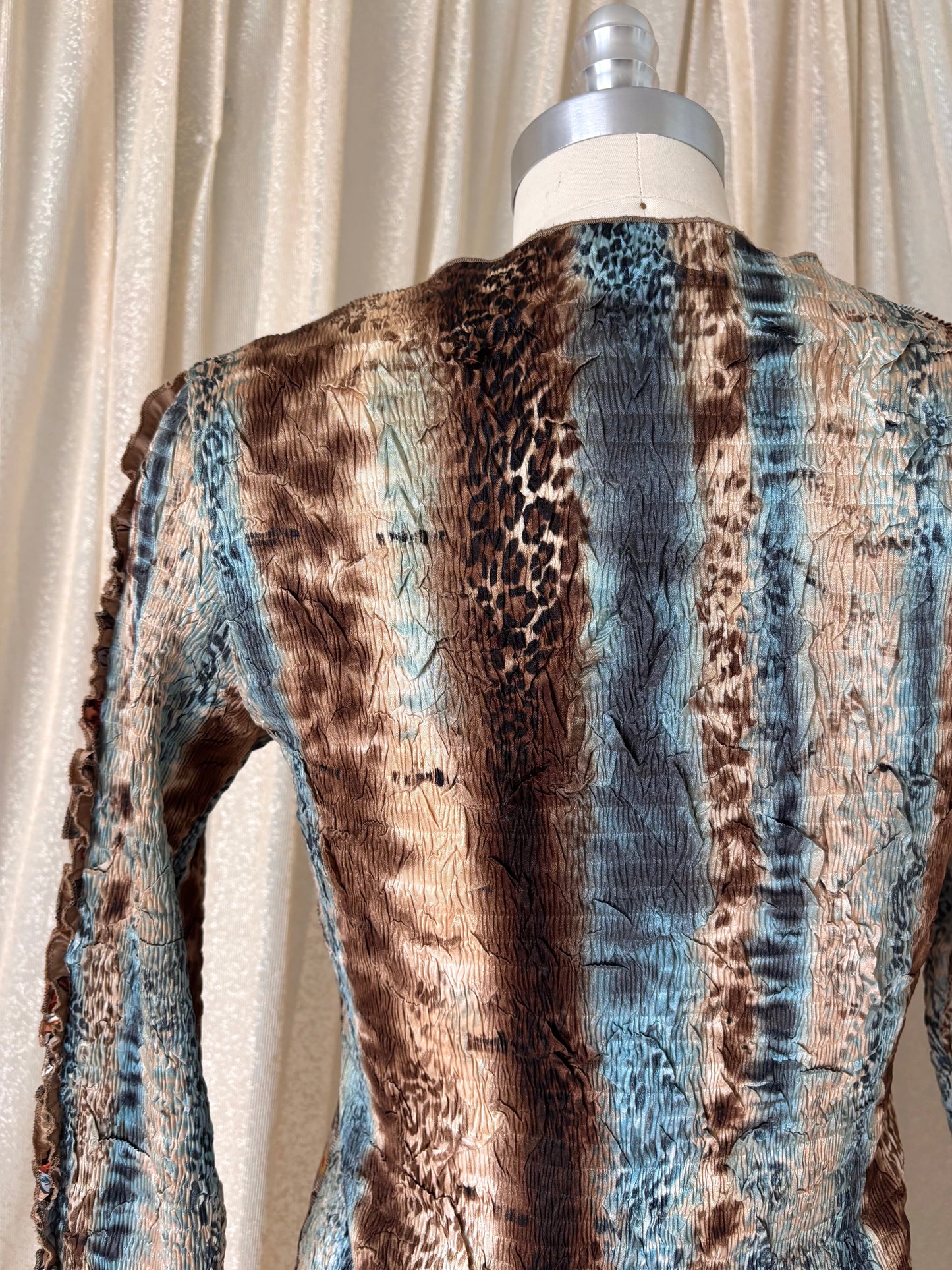 Alberto Makali floral leopard funky beaded top