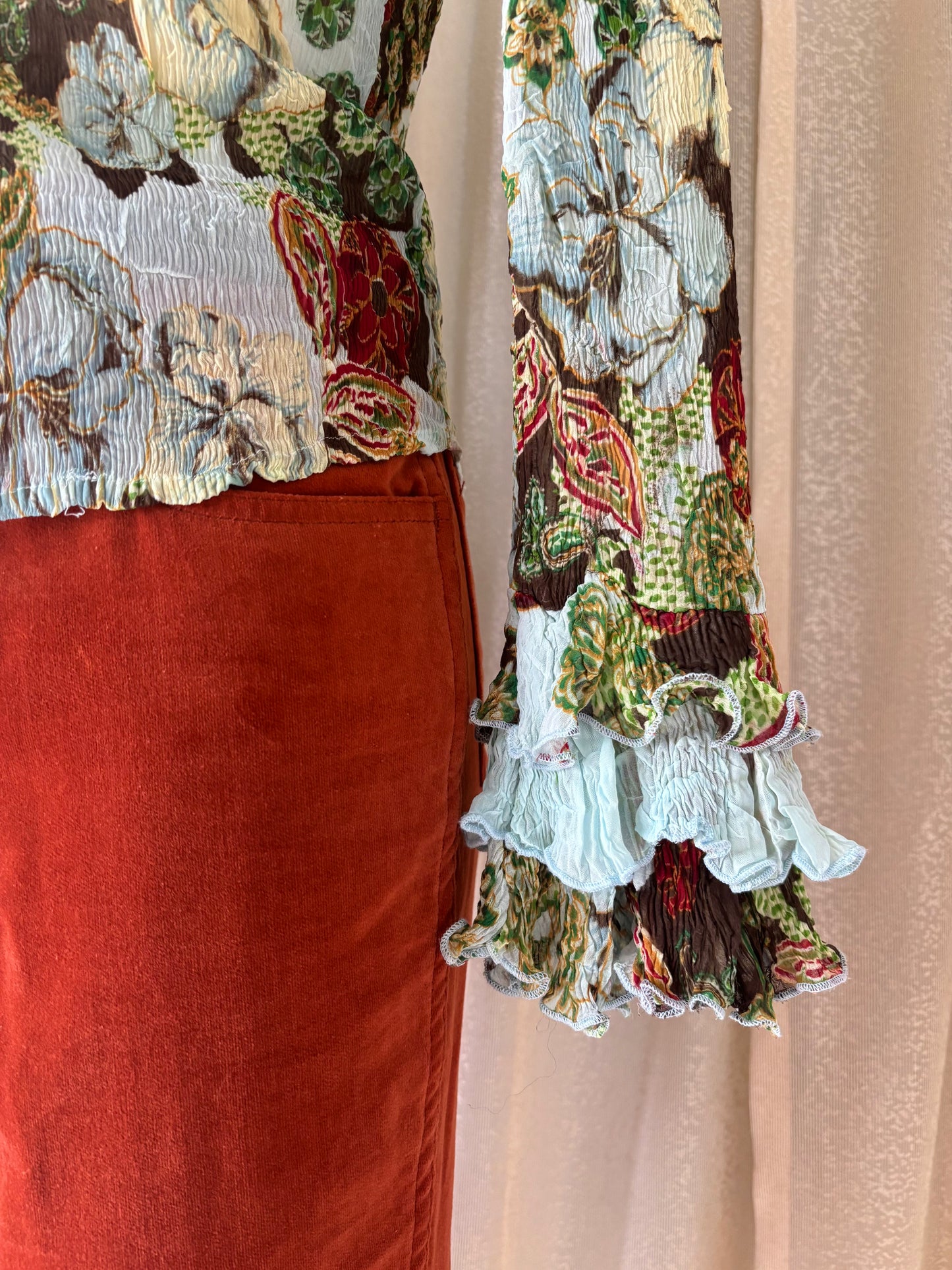 Alberto Makali floral pleated blouse