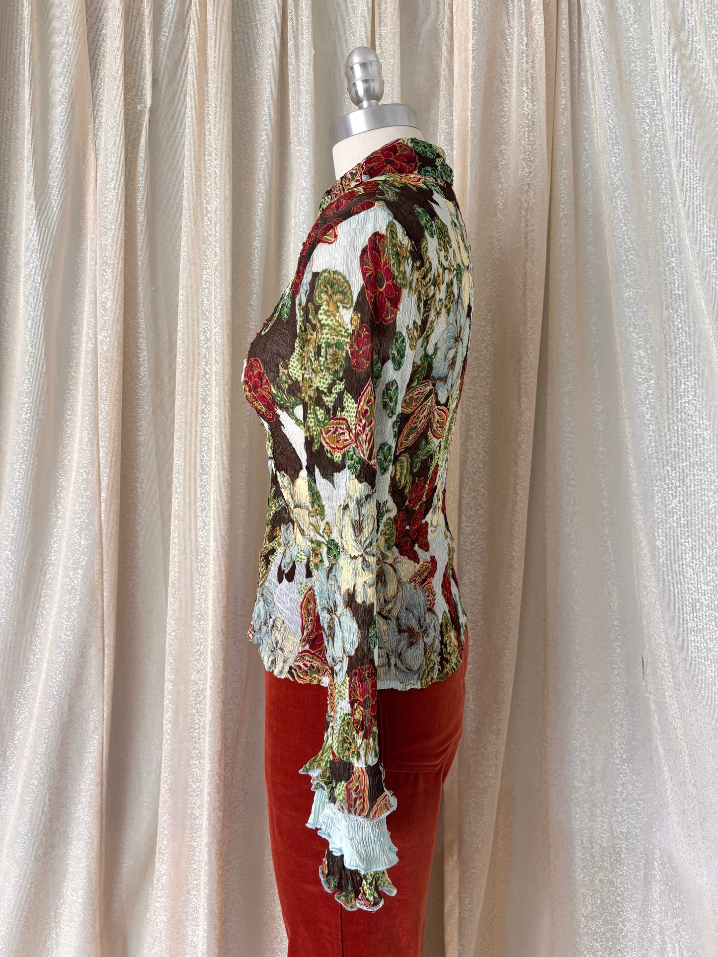 Alberto Makali floral pleated blouse
