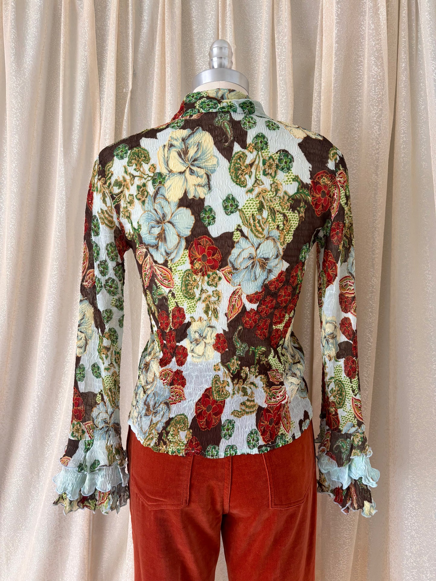 Alberto Makali floral pleated blouse