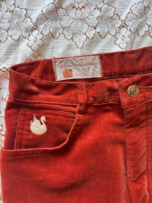70s/80s Gloria Vanderbilt for Murjani cotton velvet pants