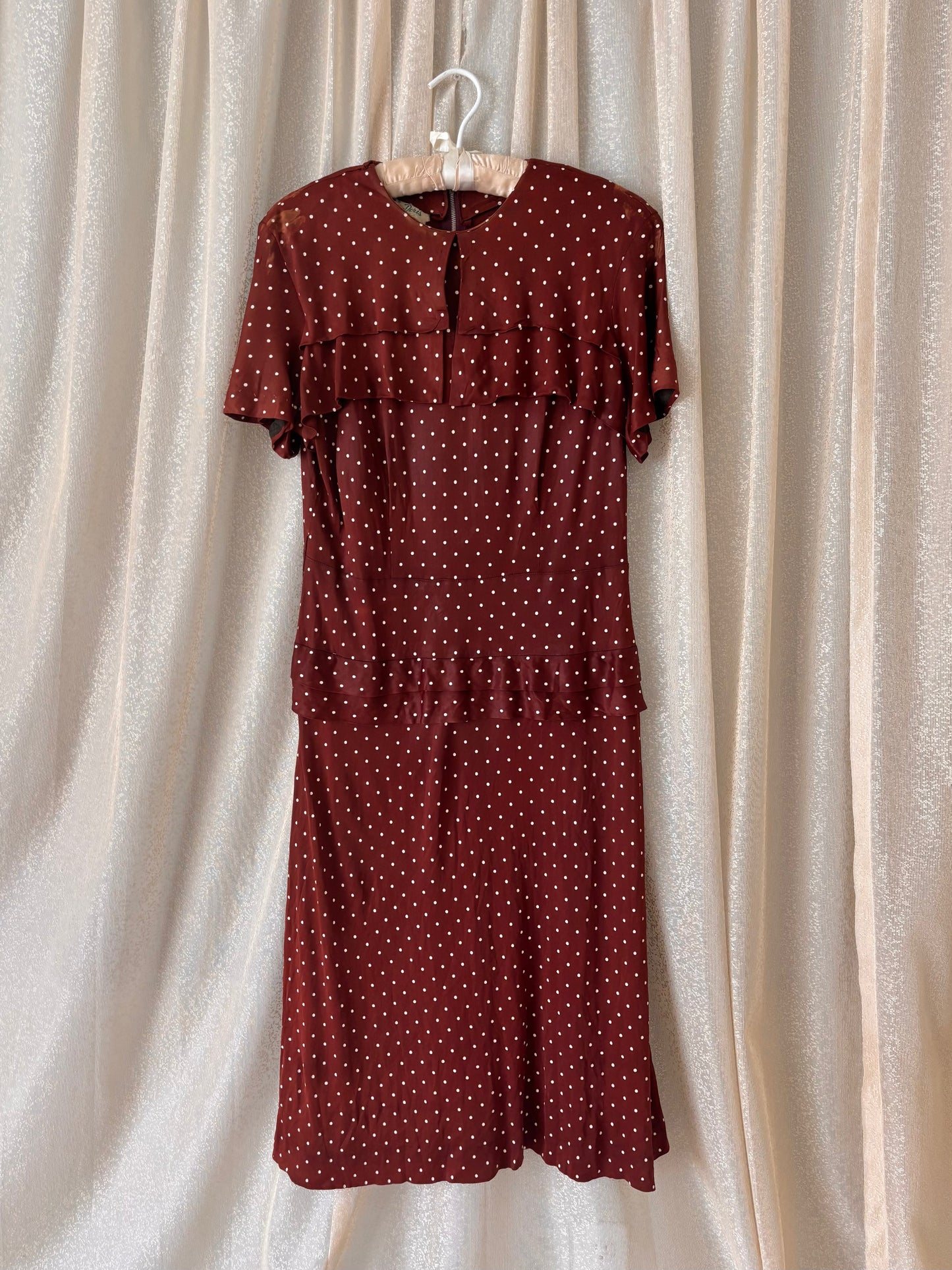 50s brown polka dot dress