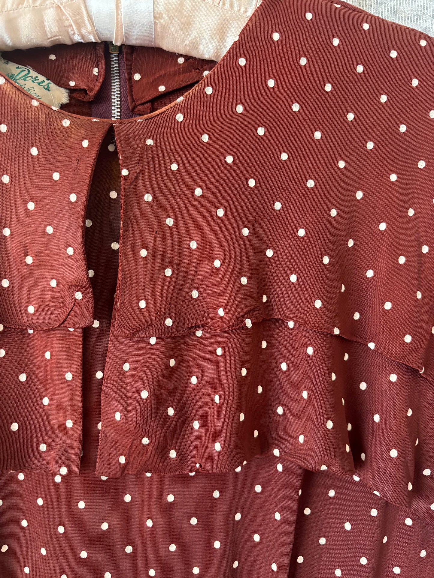 50s brown polka dot dress