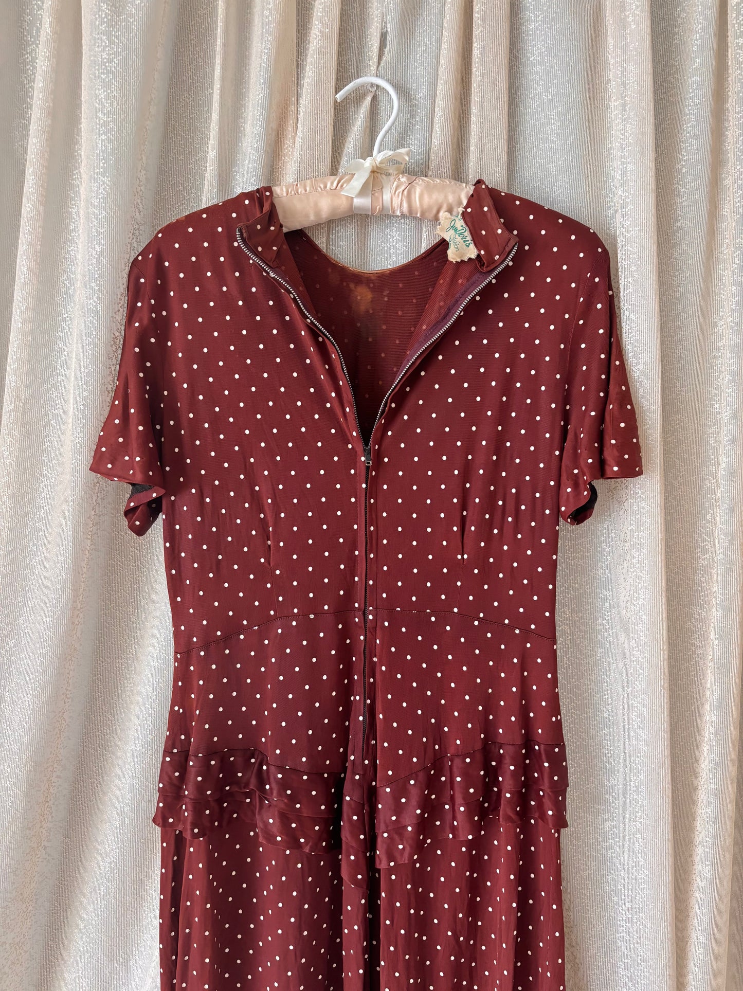 50s brown polka dot dress