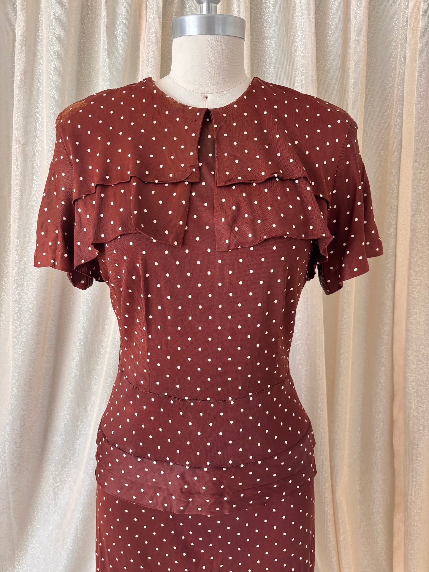 50s brown polka dot dress