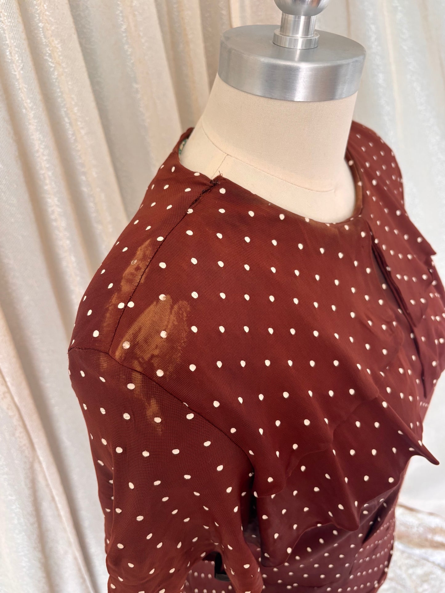 50s brown polka dot dress