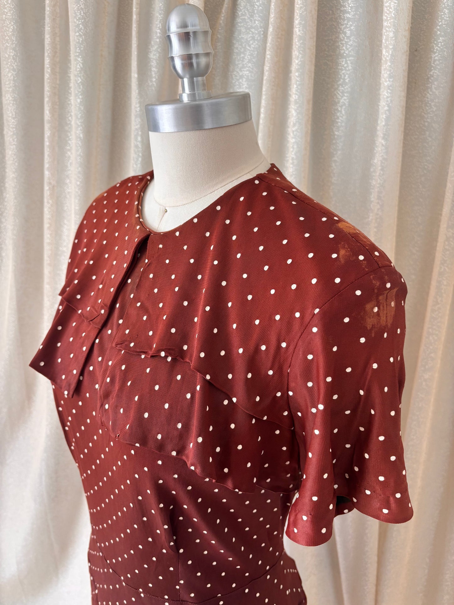50s brown polka dot dress