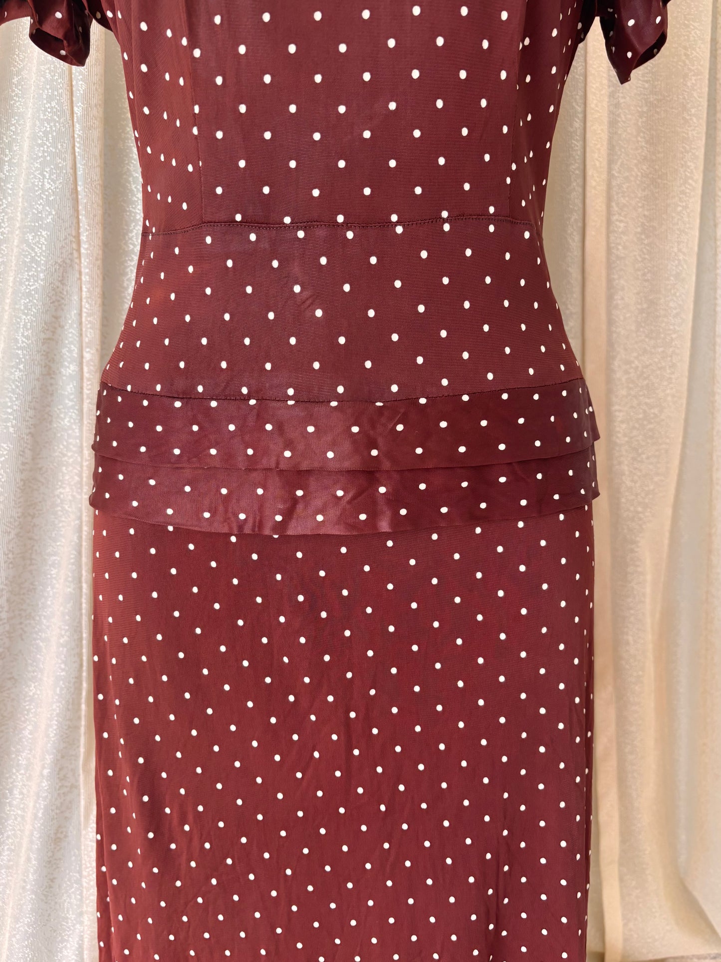 50s brown polka dot dress