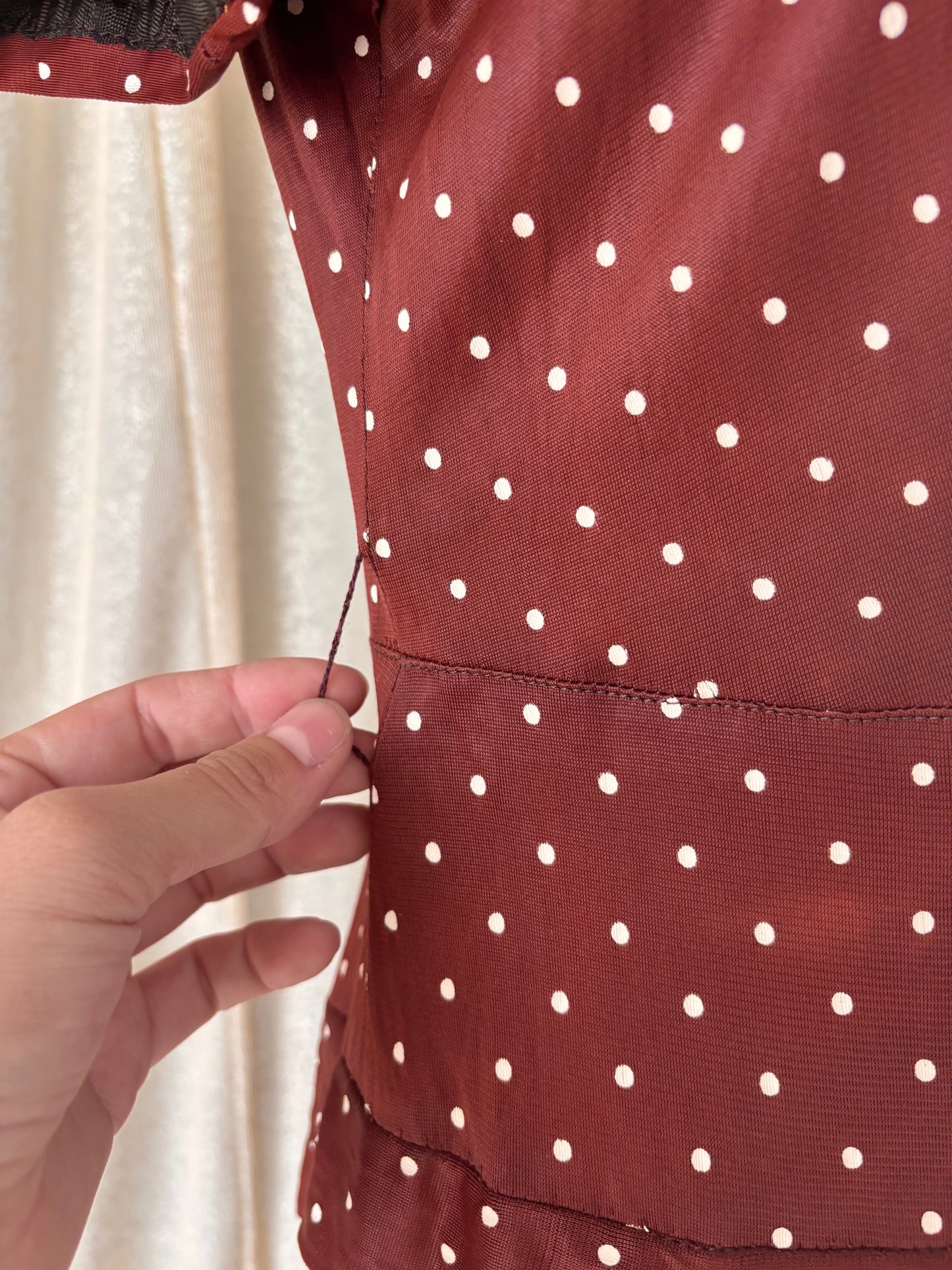 50s brown polka dot dress