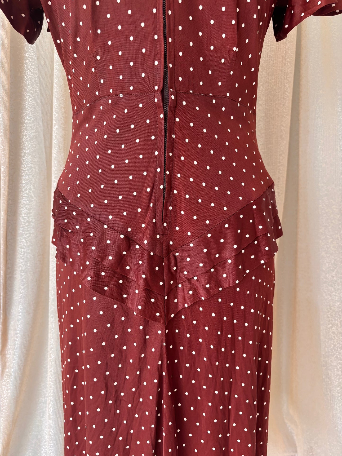 50s brown polka dot dress
