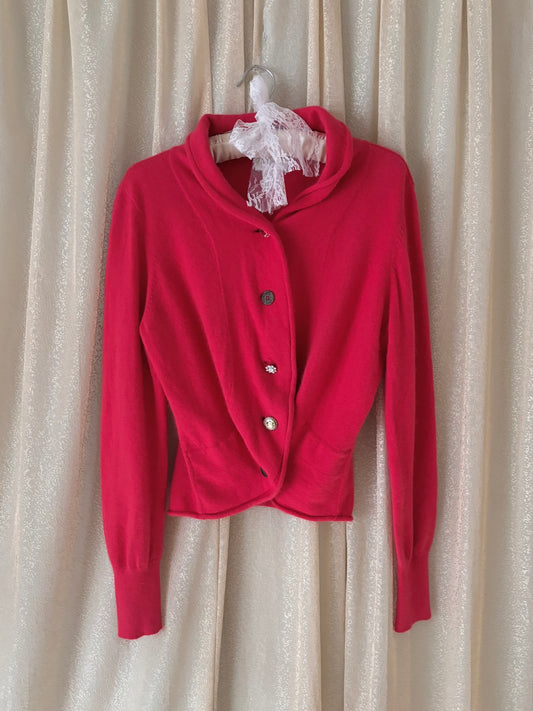 Neiman Marcus cotton and angora cardigan