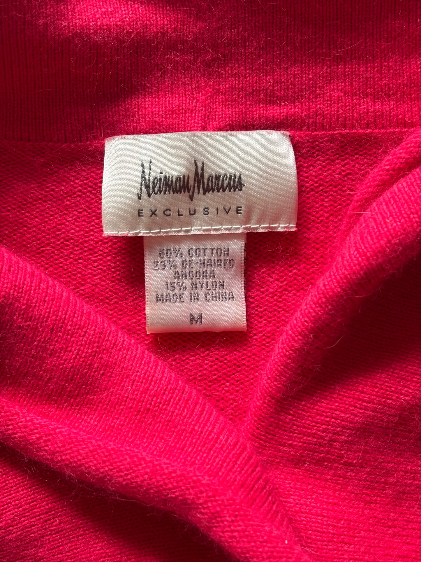 Neiman Marcus cotton and angora cardigan