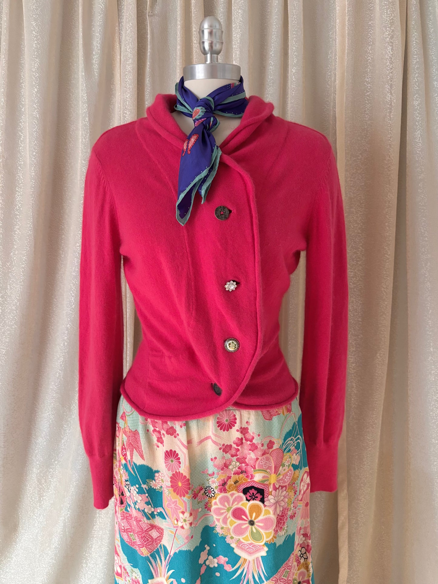 Neiman Marcus cotton and angora cardigan