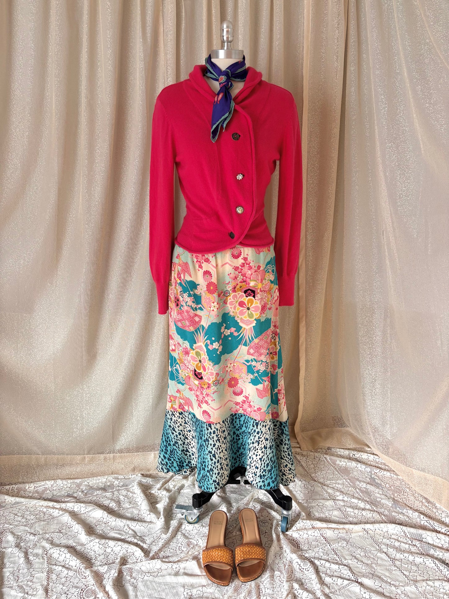 Neiman Marcus cotton and angora cardigan