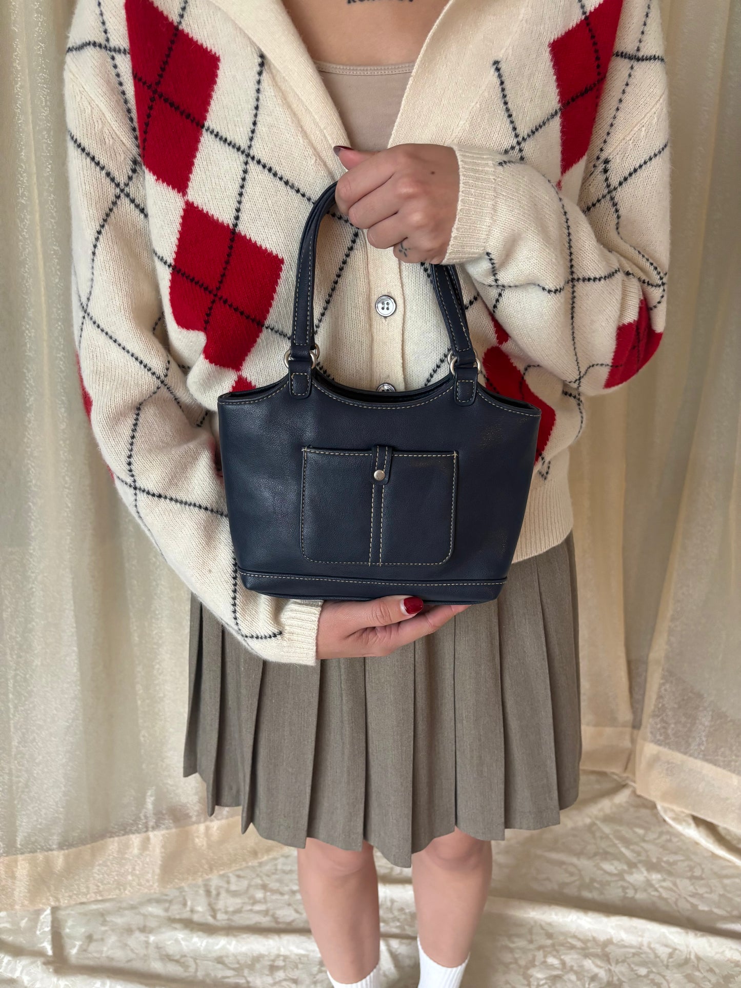 Liz Claiborne mini navy tote