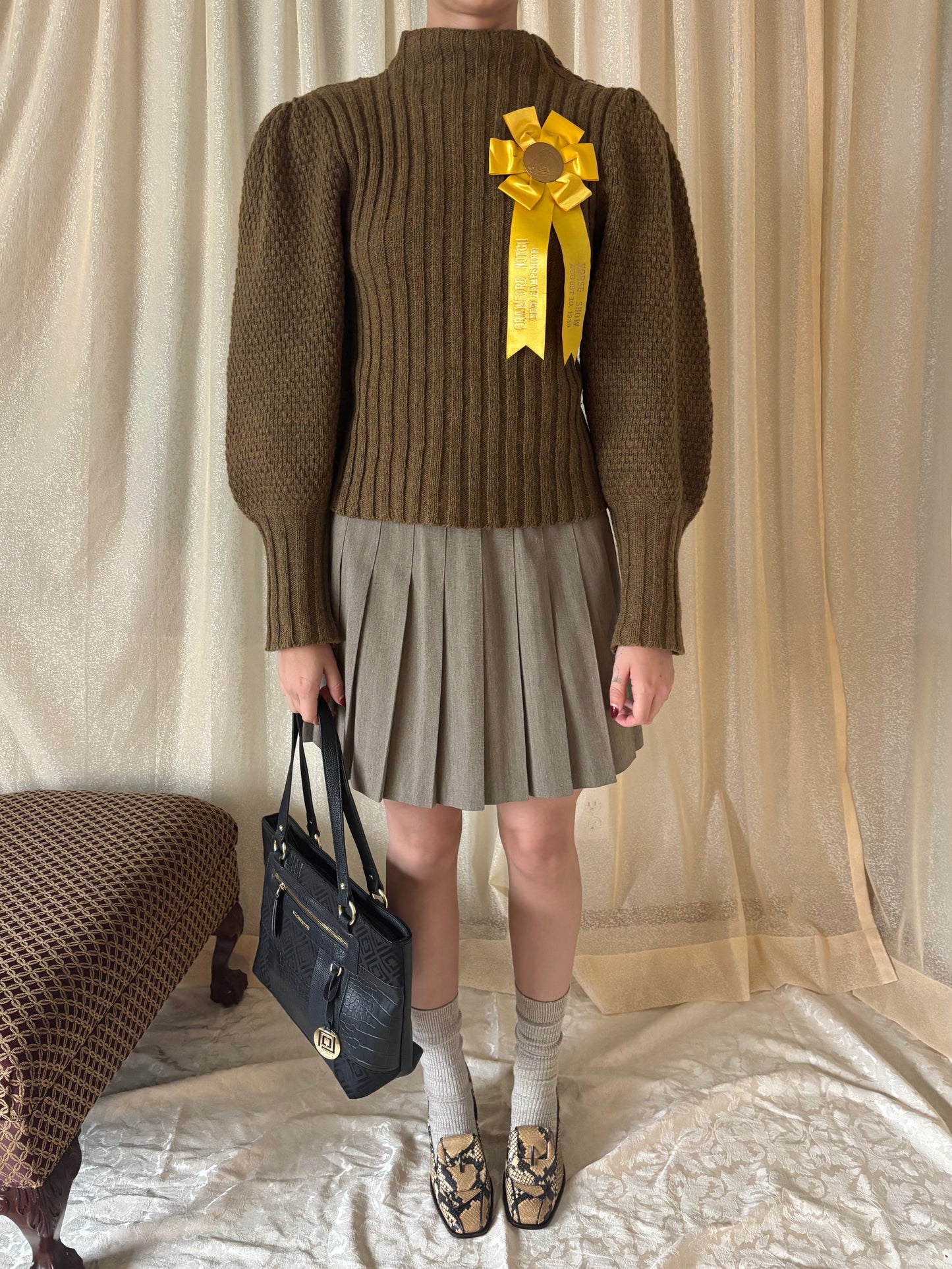 80s wool balloon-sleeve knit